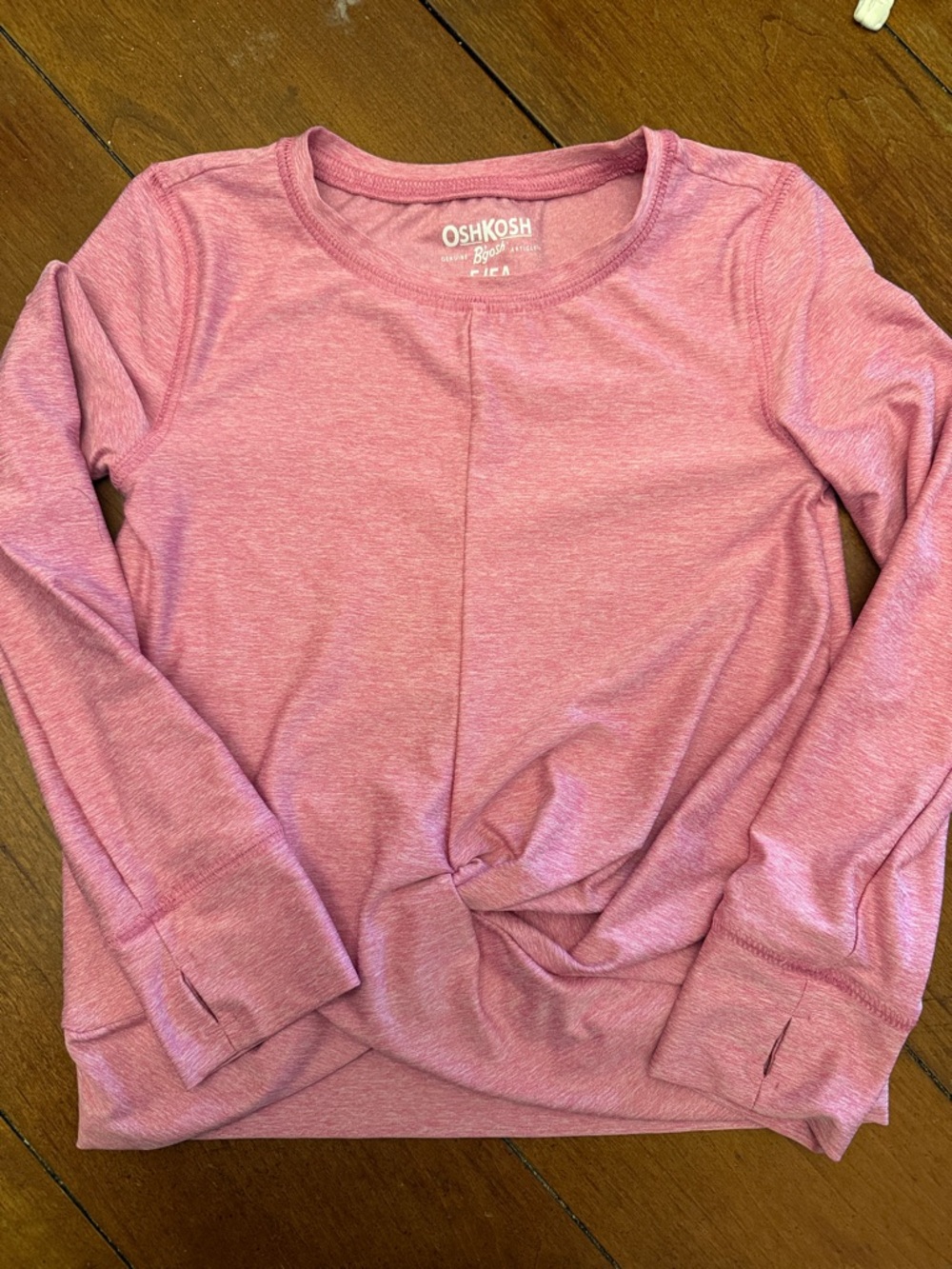 OshKosh B'gosh Heather Pink Long Sleeve Twist Front Tee